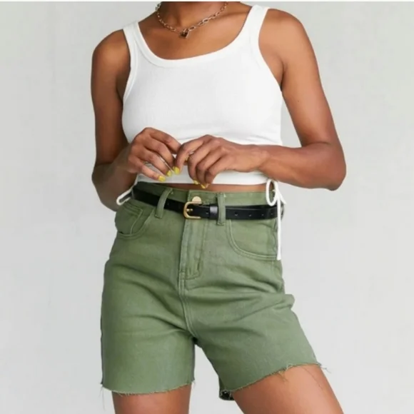 Princess Polly Abel High Waisted Denim Shorts NWT - Picture 3 of 7